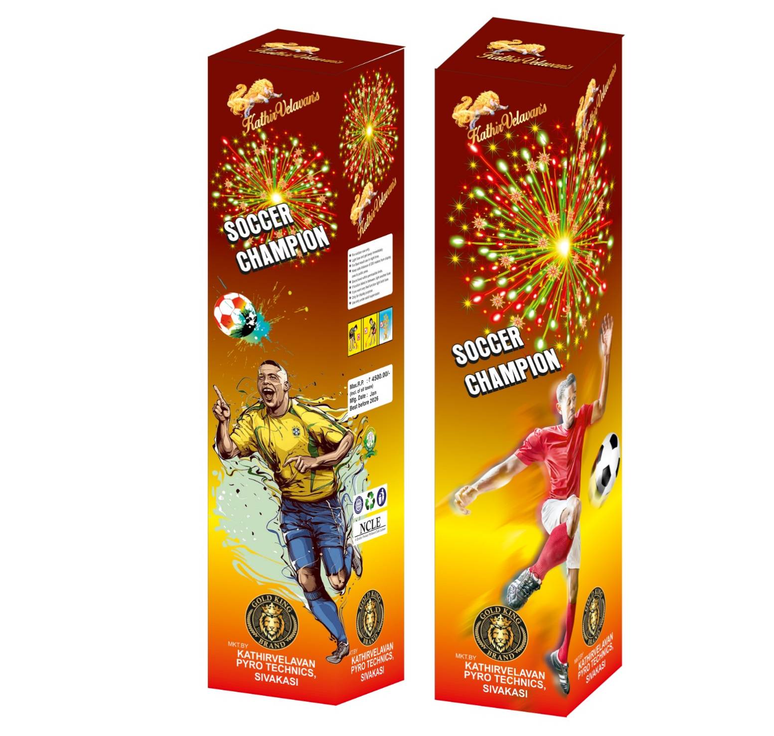 3" Soccer Champion (red & green)(1pce)
